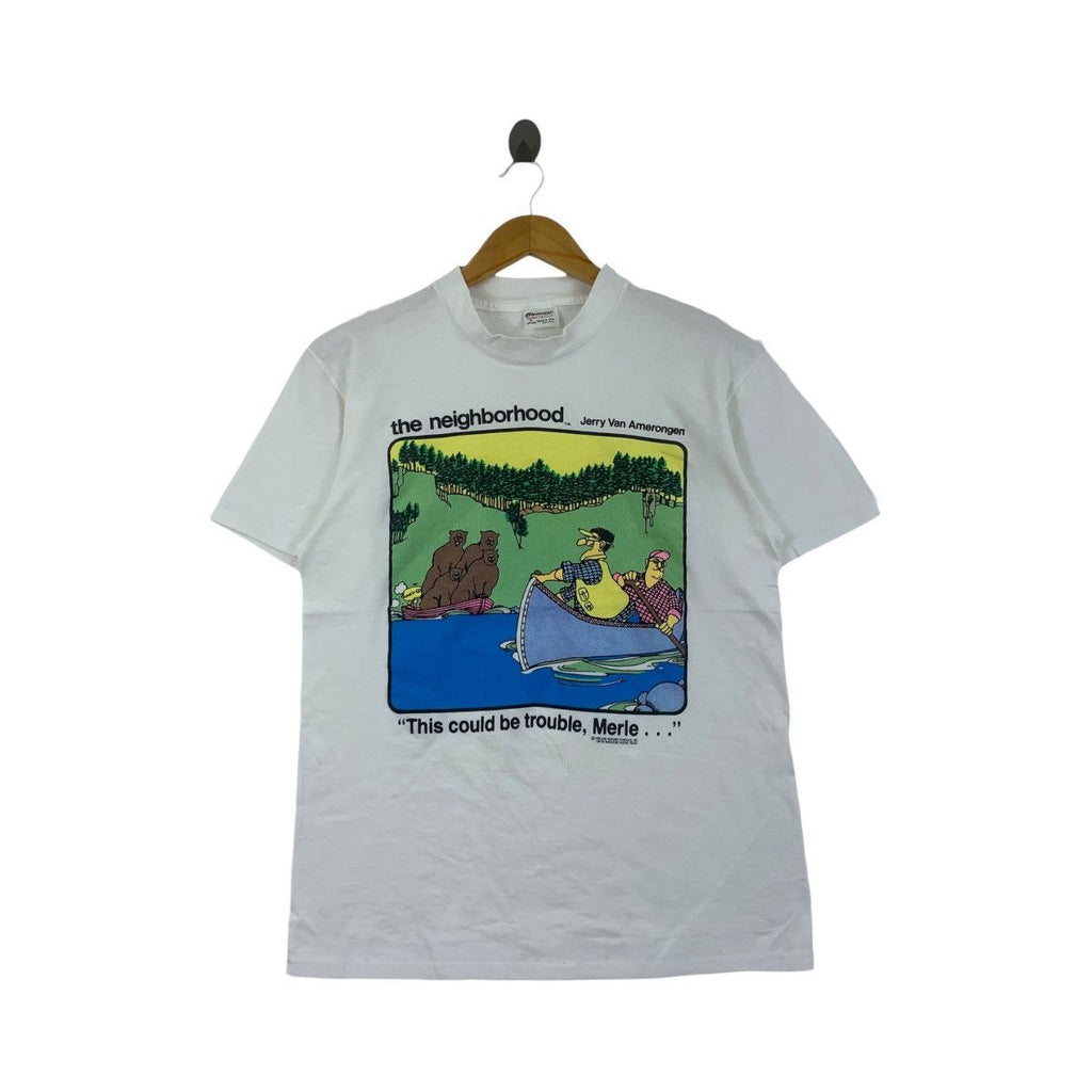 Vintage 1986 THE NEIGHBORHOOD Jerry Van Amerongen Tee Shirt Top Comic Cartoonist