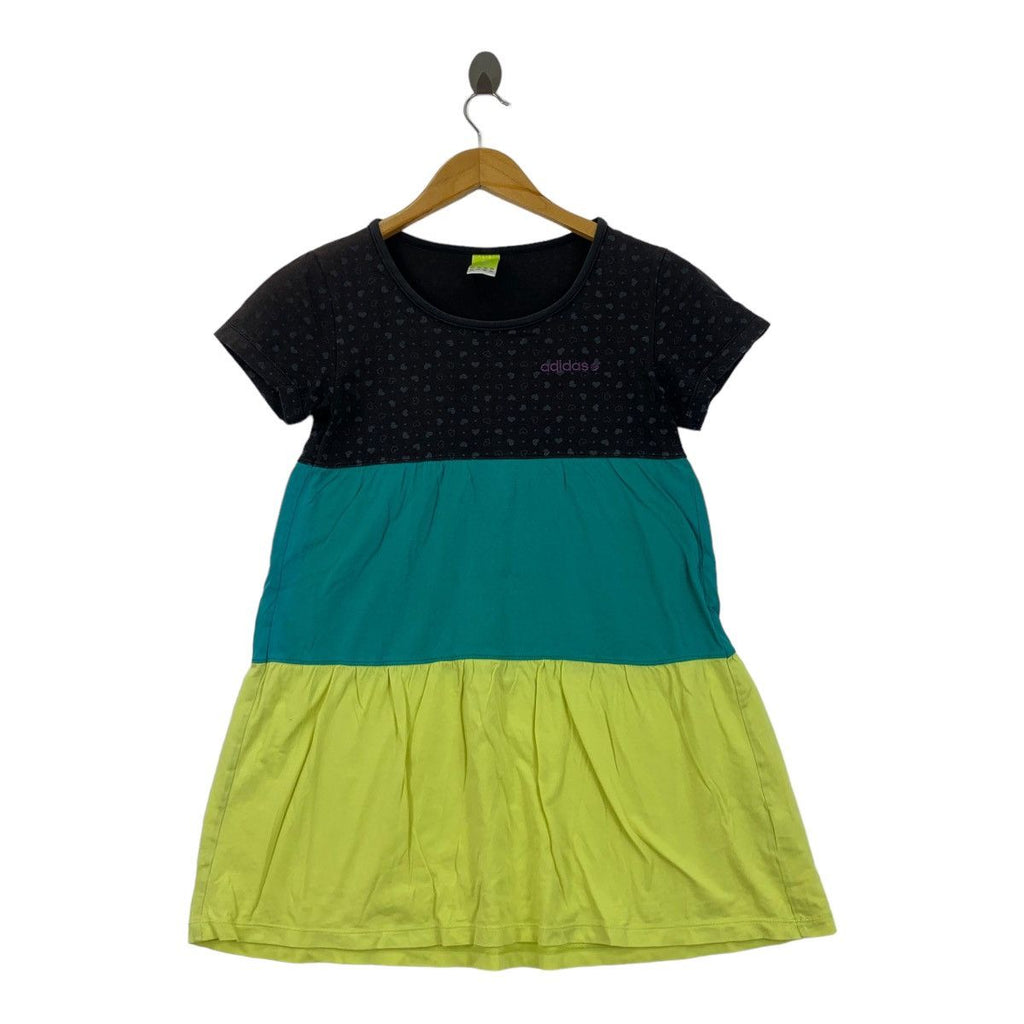 ADIDAS NEO LABEL Love Logo Patchwork Blouse Tee Shirt Top