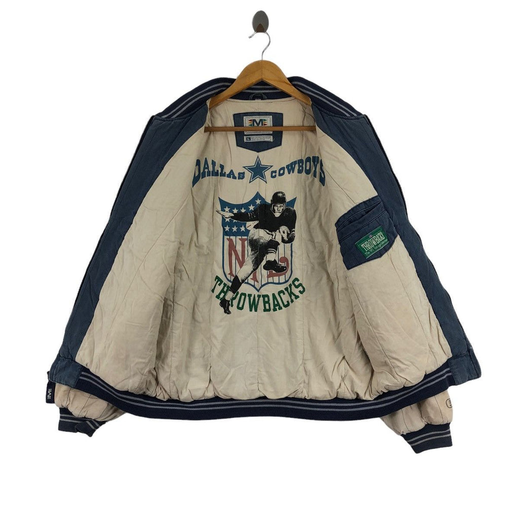 Vintage DALLAS COWBOYS NFL Distress Design Jacket Embroidered Throwbacks The NFL Vintage Collection Bomber