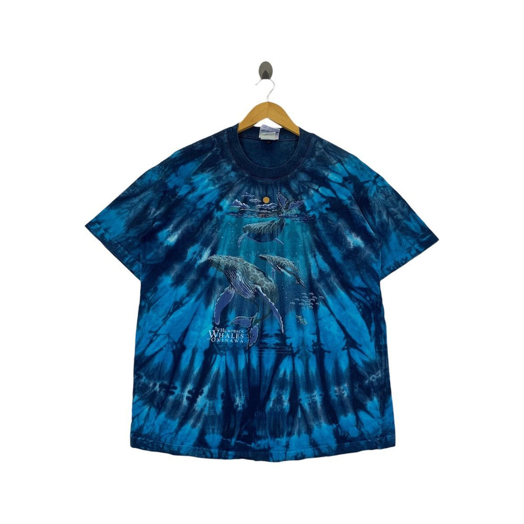 Vintage 90’ HABITAT HUMBACK WHALES OKINAWA AOP Tee Shirt Top Over Print Preserve Nature
