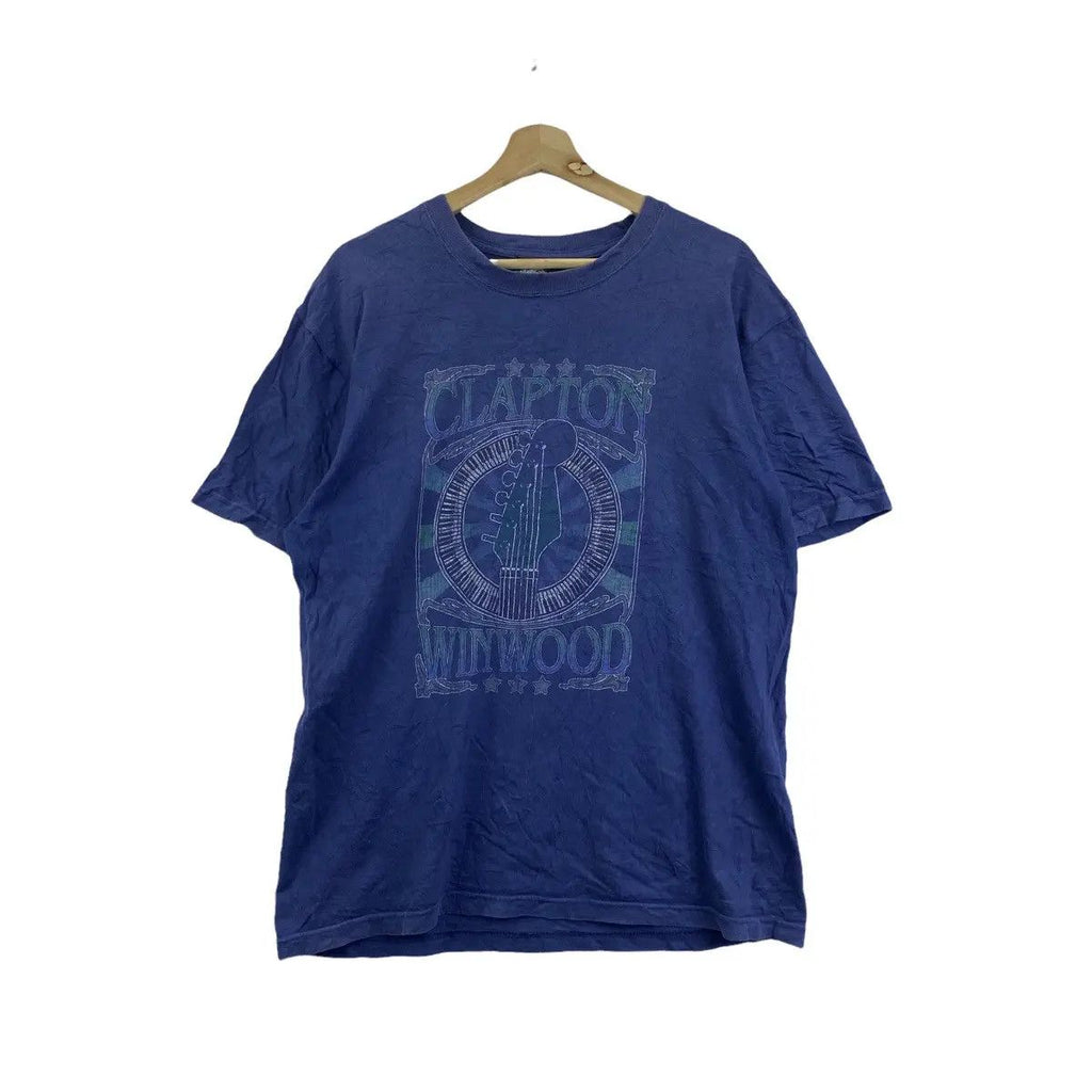Vintage ERIC CLAPTON TOUR Steve Windwood Japan Tee Shirt Live Concert Rock Guitar Hero Album