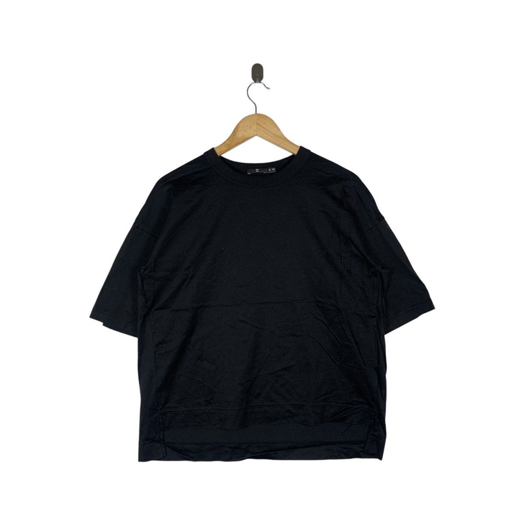 JIL SANDER x UNIQLO +J Collection Plain Baggy Black Tee Shirt Top Minimalist Design