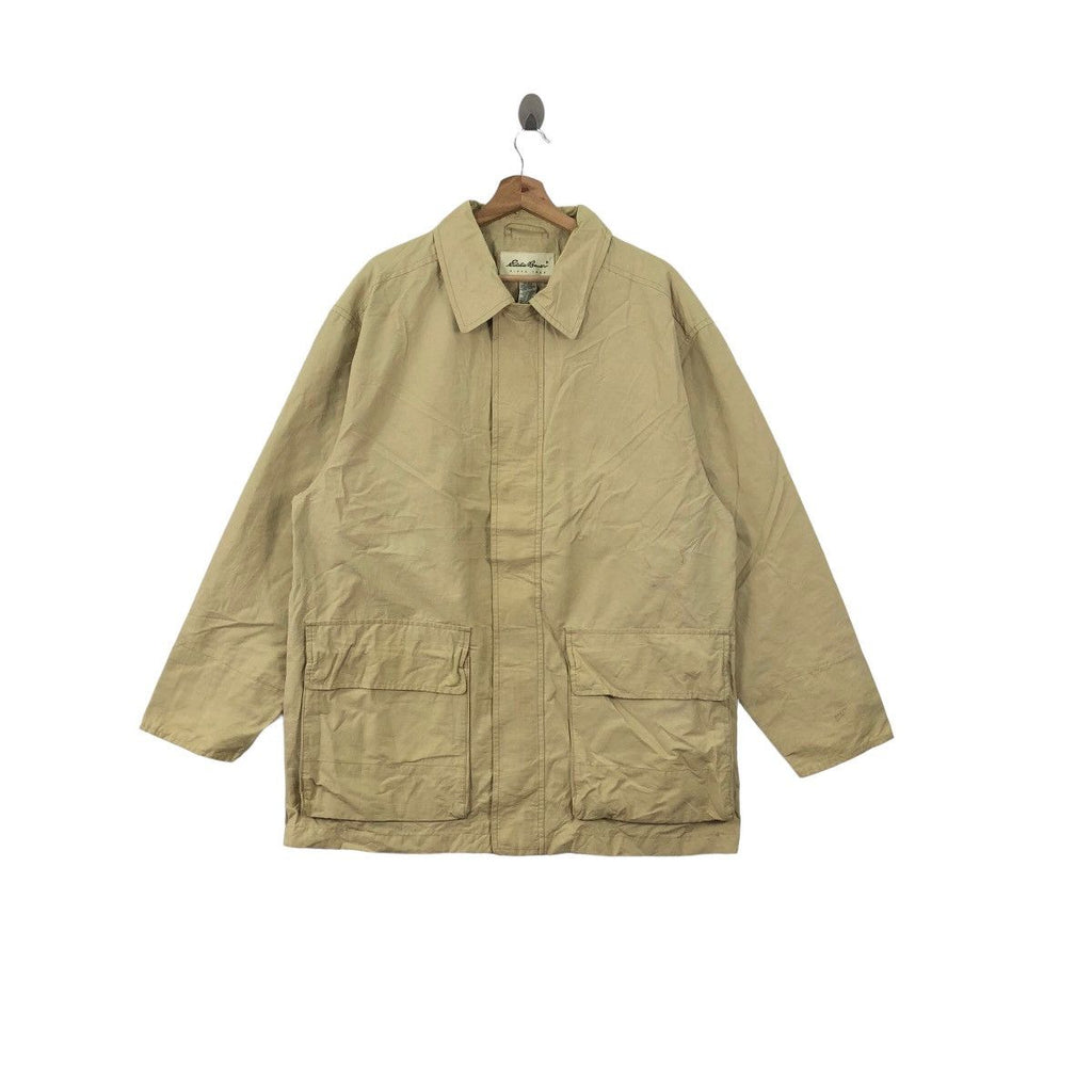 Vintage EDDIE BAUER USA Outdoor Beige Trench Coat Jacket Parka Windbreaker