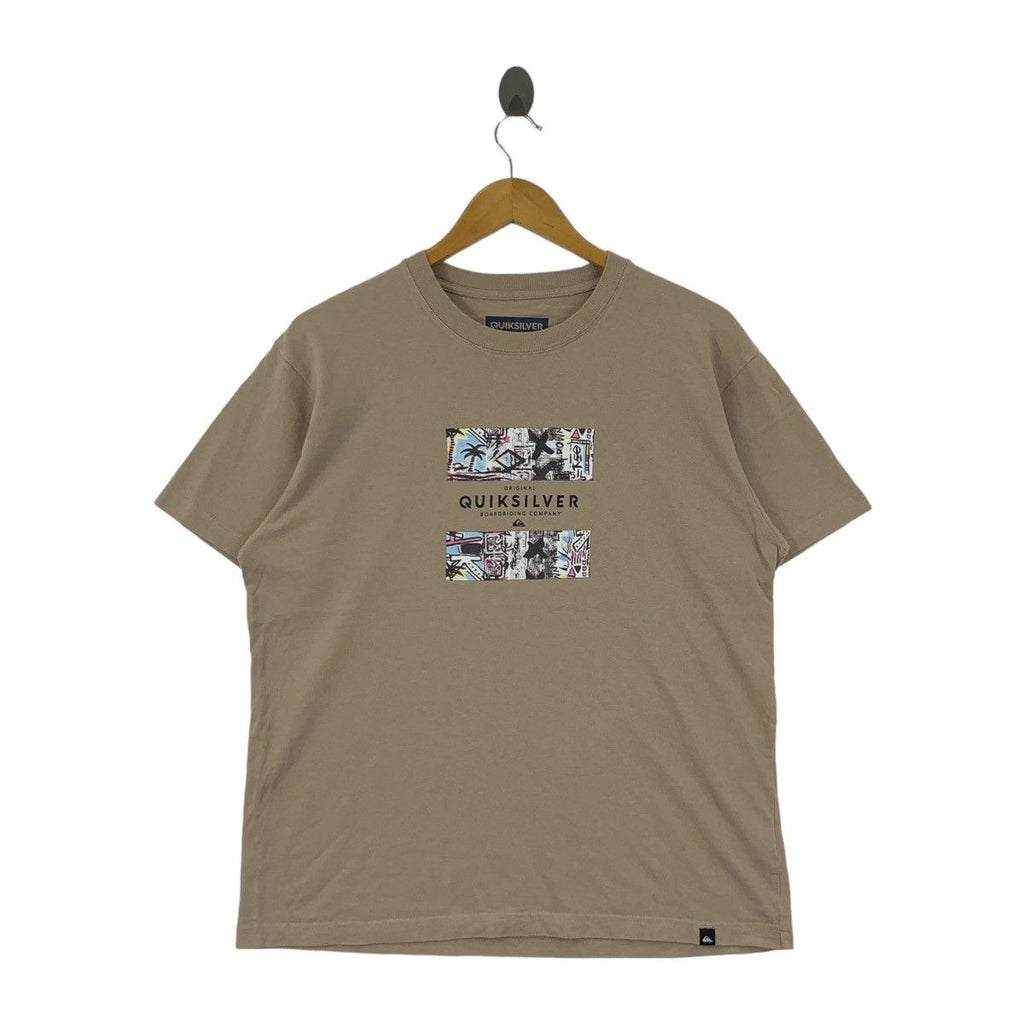 QUIKSILVER SURF BOARDRIDING Box Logo Loose Fit Tee Shirt Top Hawaii Summer Vacation