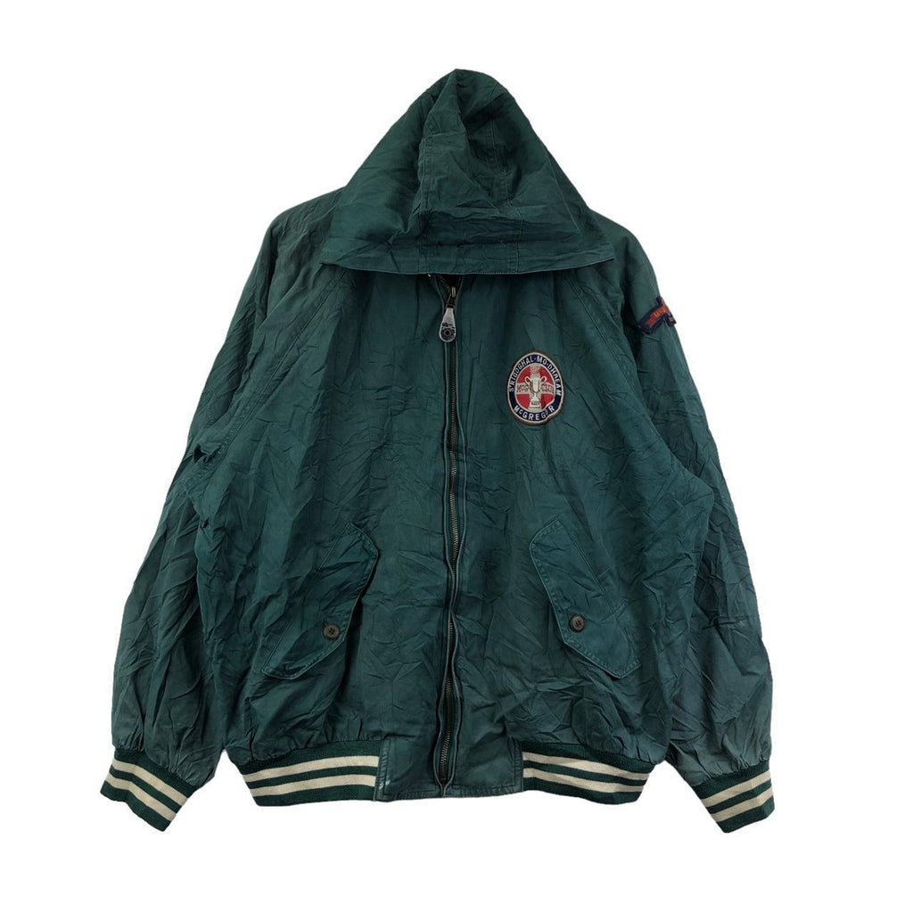 Vtg 80’ MCGREGOR SPORTSWEAR USA Green Hoodie Jacket Heavy Cotton Sweater Windbreaker