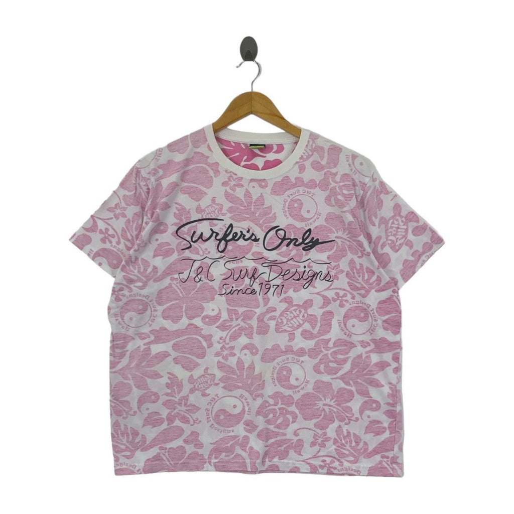 TOWN COUNTRY T&C Surf Floral Pink Hawaii Tee Shirt Top Beach Summer