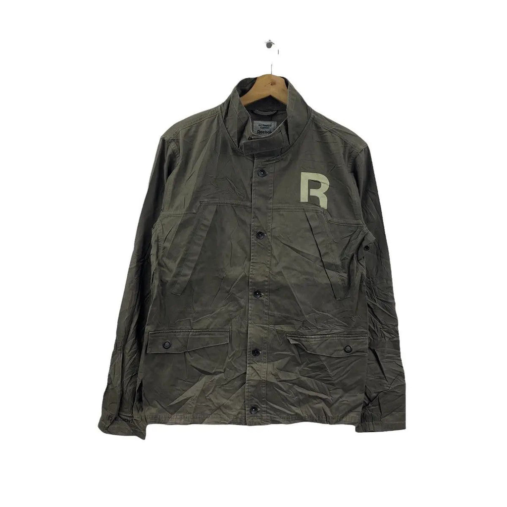 Vintage REEBOK PURPOSE CLOTHING Military Tactical Jacket Heavy Cotton Jeans Denim Windbreaker