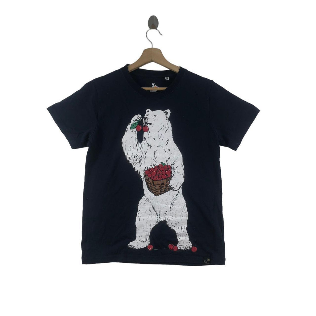 Vintage GO SLOW CARAVAN Apple Bear Outdoor Tee Shirt Top Nature Camping
