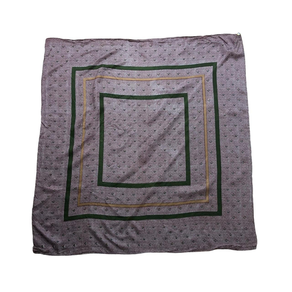 Vintage 80’ HOUNDSTOOTH PURE SILK Symmetry Scarf Shawl Hand Rolled Neckerchief