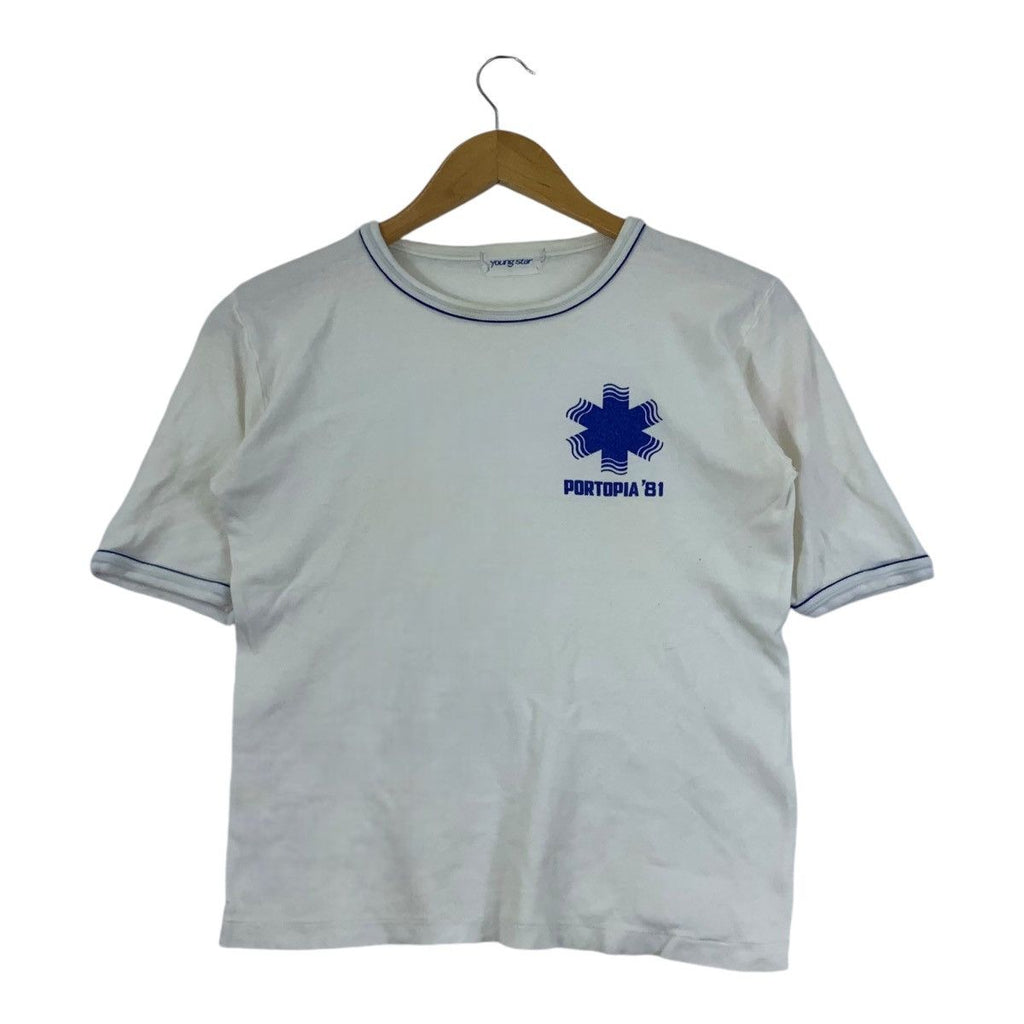 Vintage 1981 PORTOPIA JAPAN EXHIBITION Tee Shirt Top Cultural City On The Sea