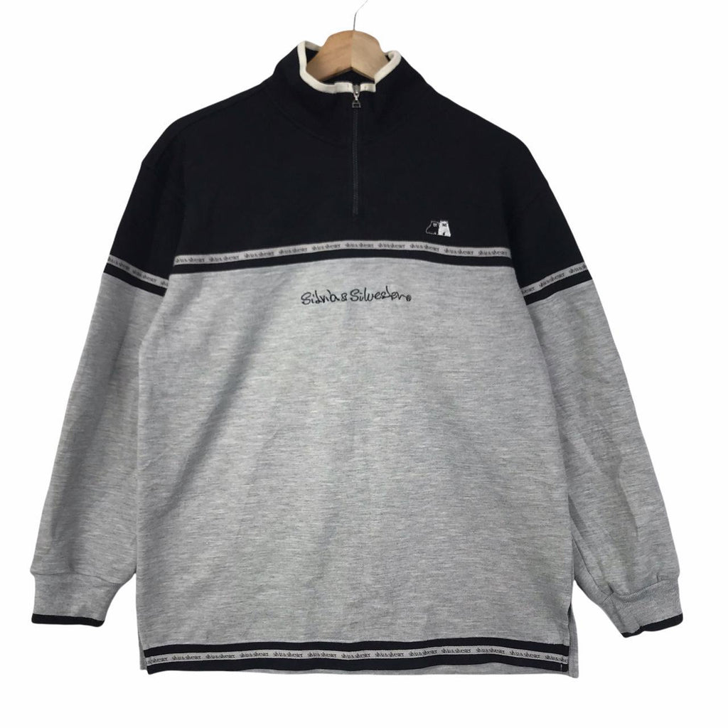 Vtg SILVIA SILVESTER PARIS Box Logo Sweater Sweatshirt Crewneck Pullover