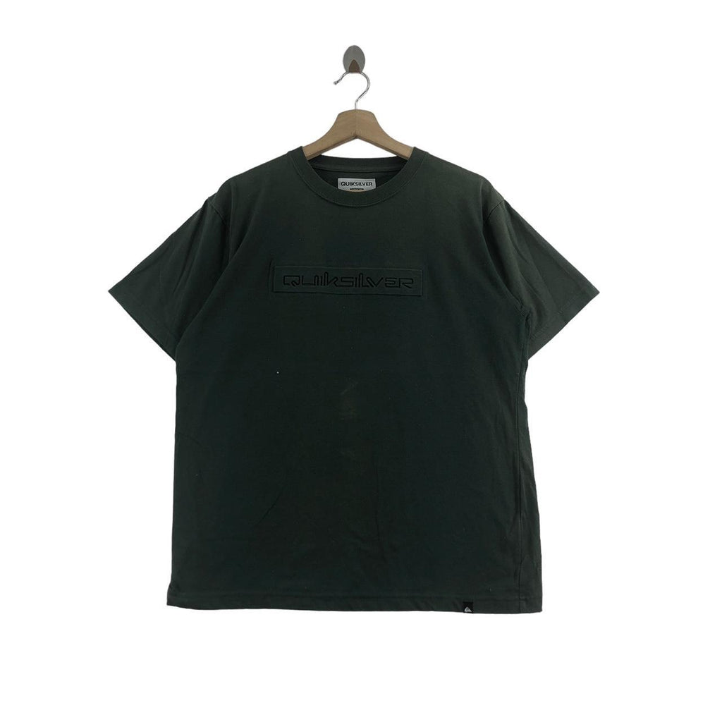 QUIKSILVER SURF Box Logo Embossed Loose Fit Tee Shirt Top Beach Summer
