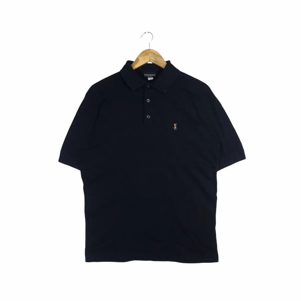 Vintage YSL Yves Saint Laurent Paris Logo Polo Tee Shirt Top Pour Homme