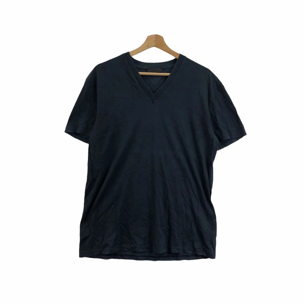 Vintage PRADA MILANO Made In Italy V Neck Tee Shirt Top Minimalist Design