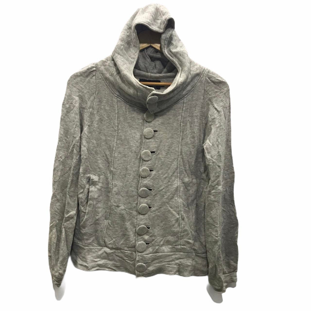 Vtg ALG JAPAN DESIGNER Made In Japan Gray Hoodie Sweatshirt Sweater Full Button