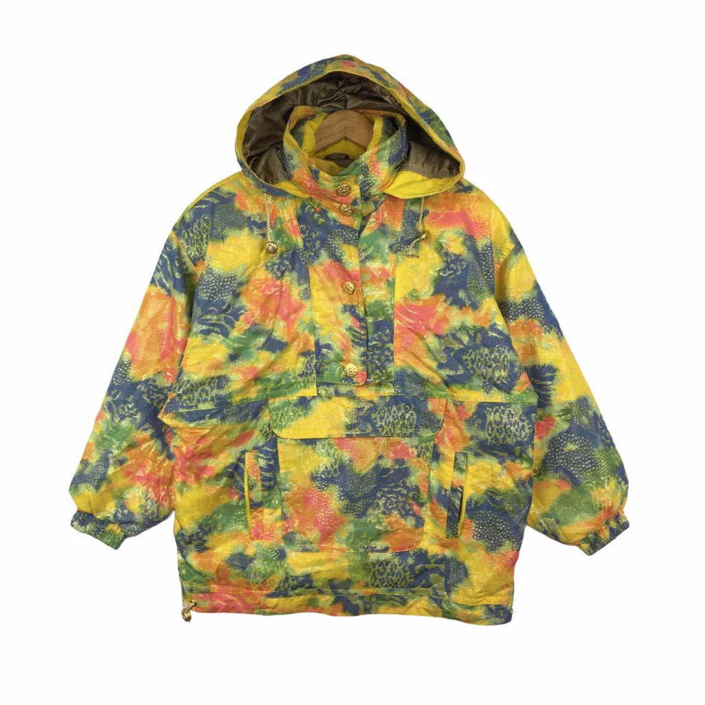 Vtg LAFONT ITALY Full Print Pop Art Jacket Windbreaker Trench Coat Parka Hoodie