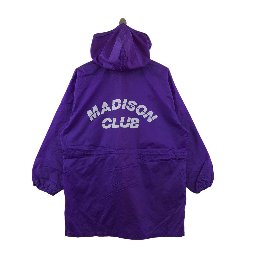 Vintage THE MADISON CLUB Windbreaker Purple Parka Hoodie Jacket Wind Proof