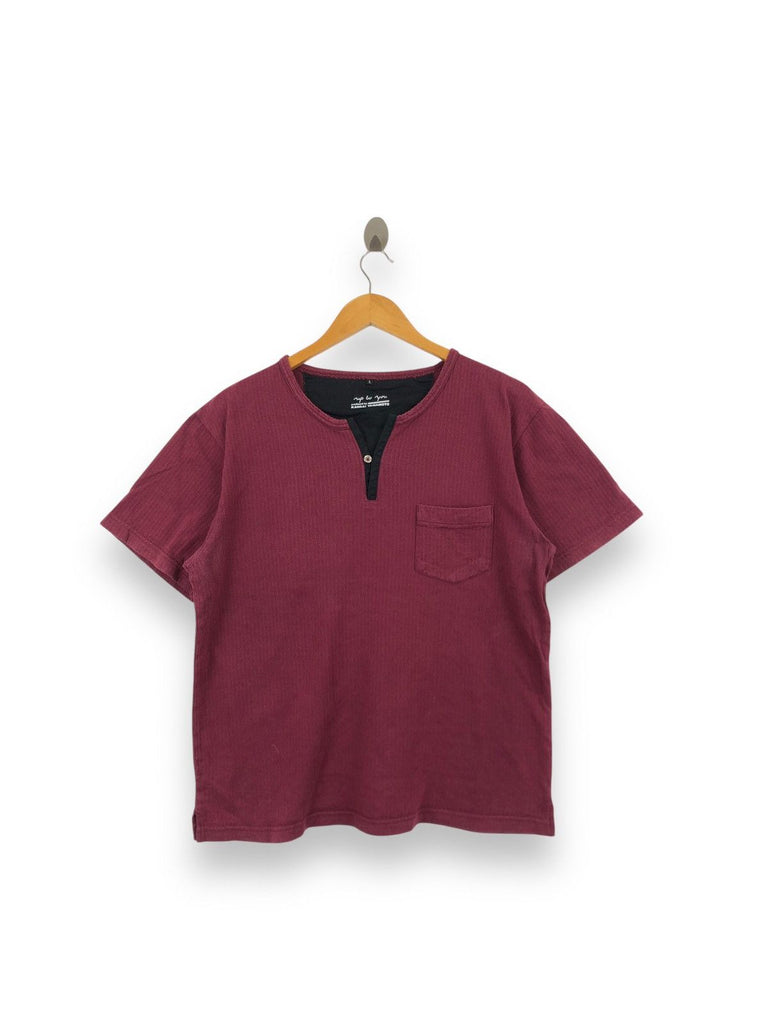 Vintage KANSAI YAMAMOTO Up To You Collection Henley Tee Shirt Top Minimalist Design