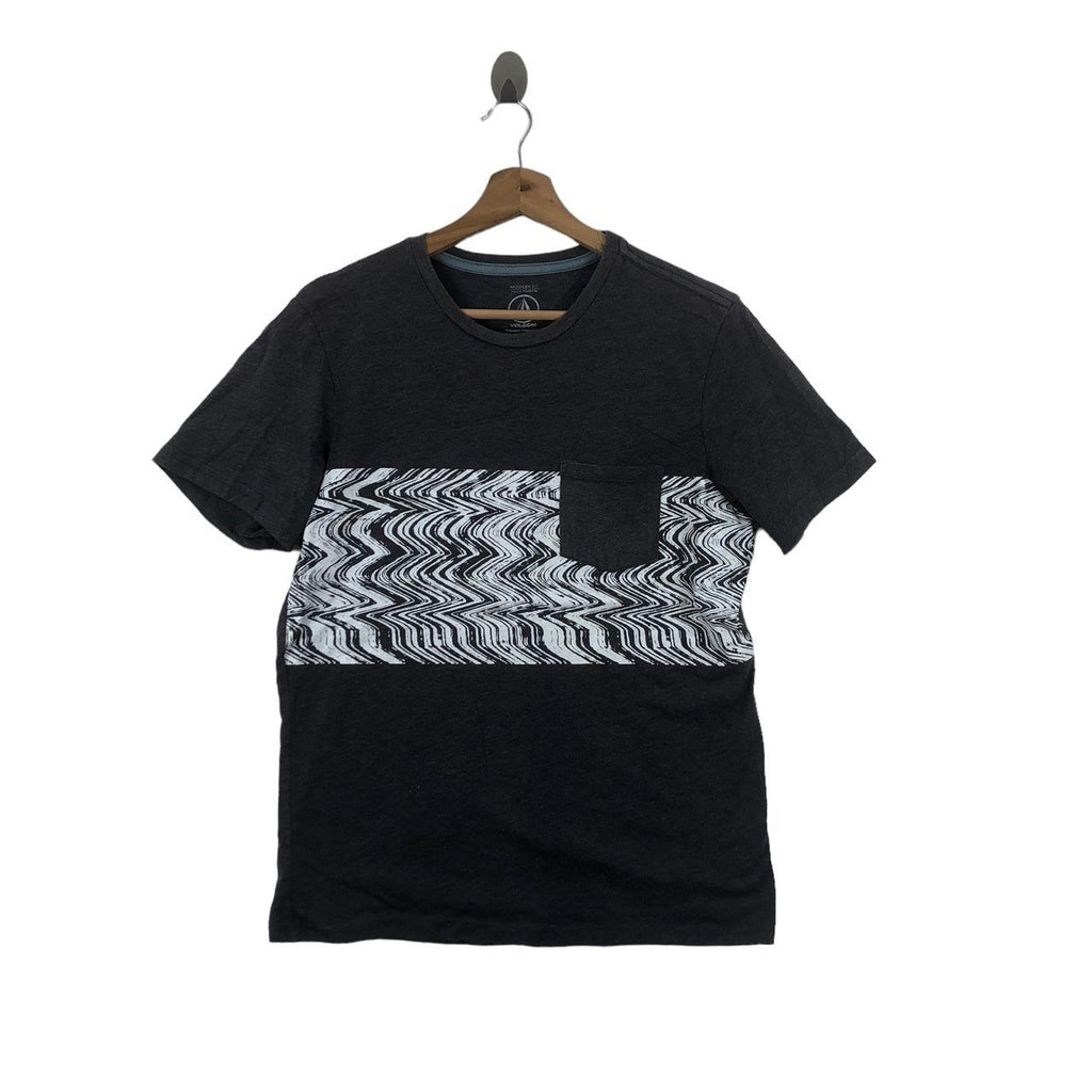 VOLCOM ABSTRACT ZEBRA Pattern Tee Shirt Top Skateboard Streetwear