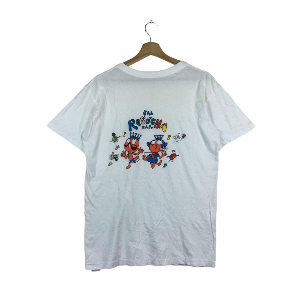 Vtg Anime JAL RESOCHA Japanese Airlines Cartoon Anime Manga Tee Shirt