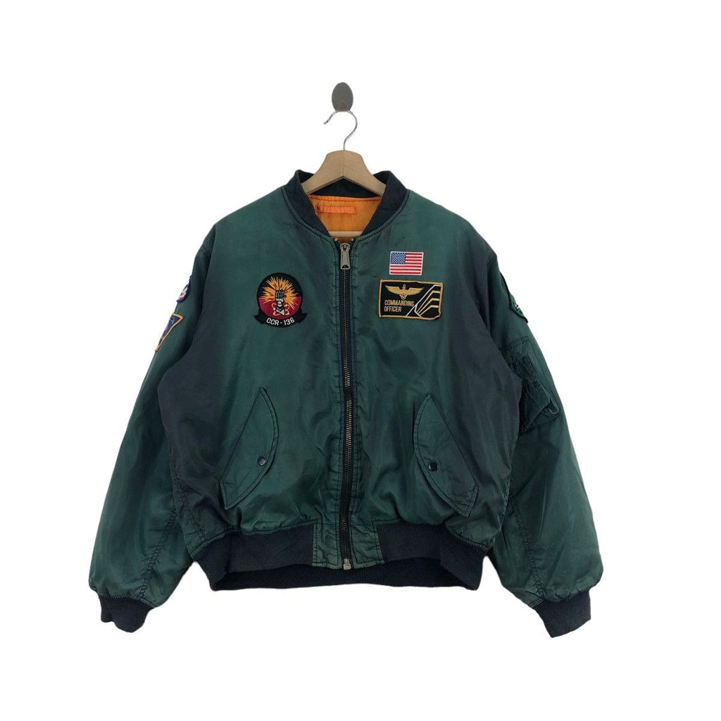 Vtg USS HORNET CCR136 Commanding Officer Bomber Jacket MA-1 Intermediate Fighter