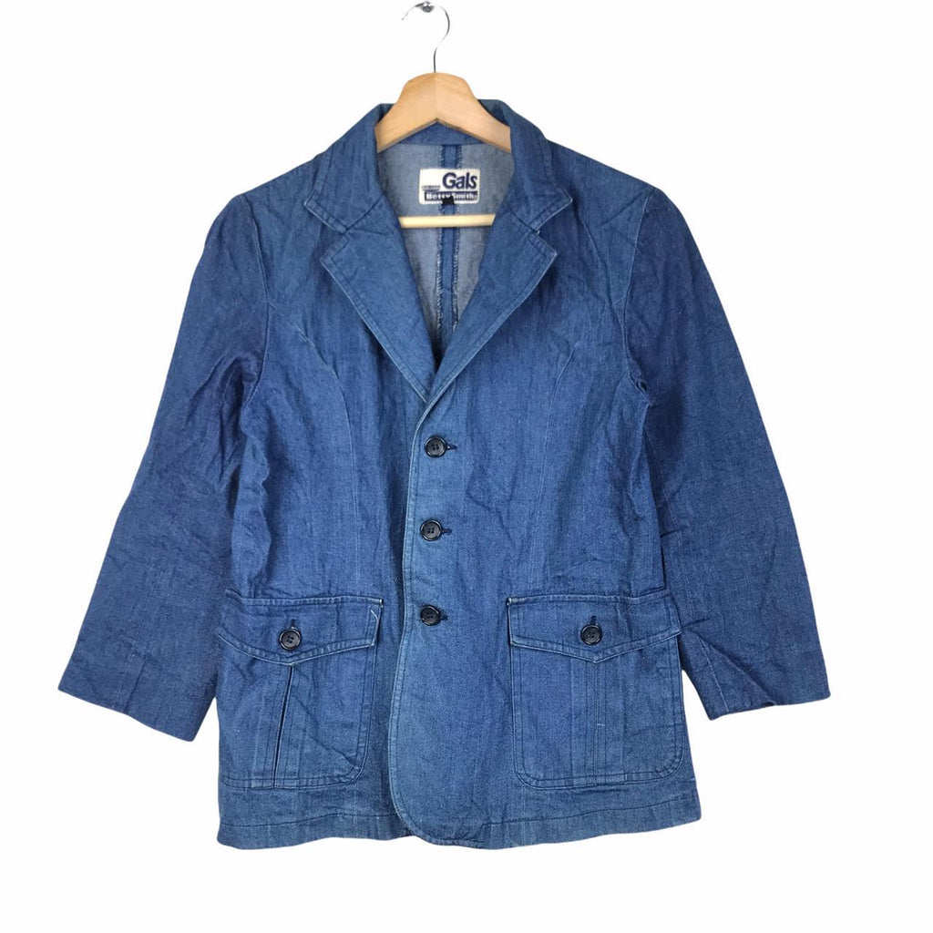 Vtg BETTY SMITH Big John Denim Jeans Jacket Blazer Sport Coat Suit
