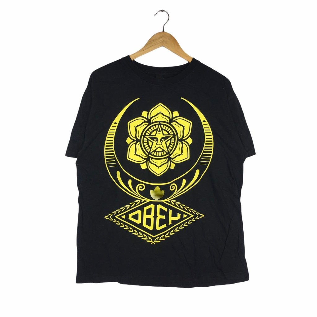 Vtg OBEY PROPAGANDA SKATEBOARD Bones Pop Art Tee Shirt USA Streetwear Rebel
