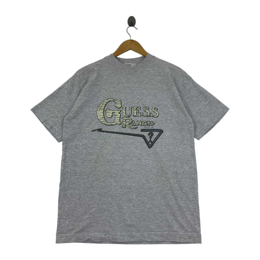 Vintage 1993 GUESS USA RANCH Logo Tee Shirt Top Summer