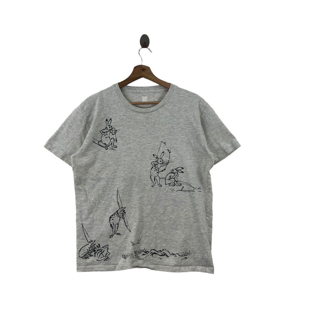 Vintage MAGIC RABBIT NATURE Frog Safari Painting Tee Shirt Top Fairy Tales
