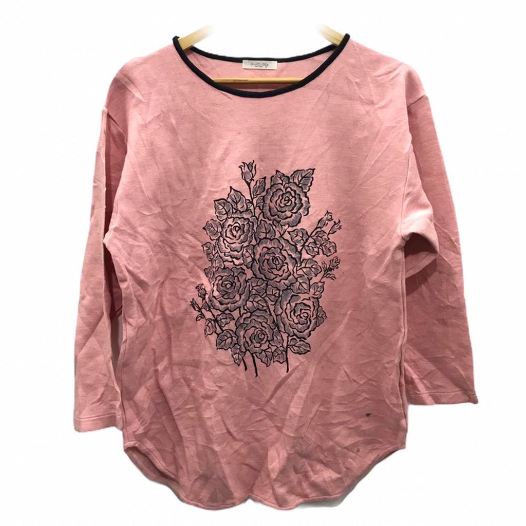 Vintage G-House by POUR FEMME Tropica Rose Flower Floral Sweater Sweatshirt Pullover Shirt