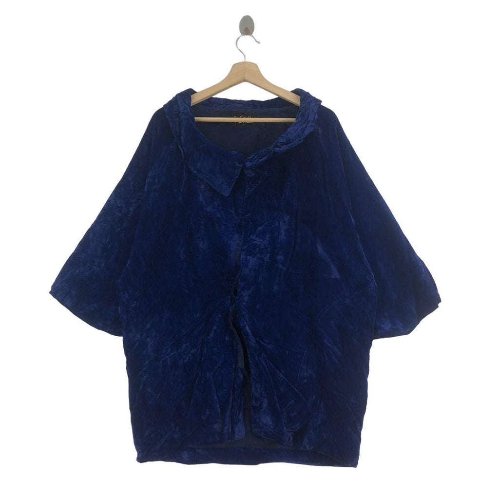 Vintage 70’ SCHEIBLER WEST GERMANY Velvet Blue Coat Cape Jacket
