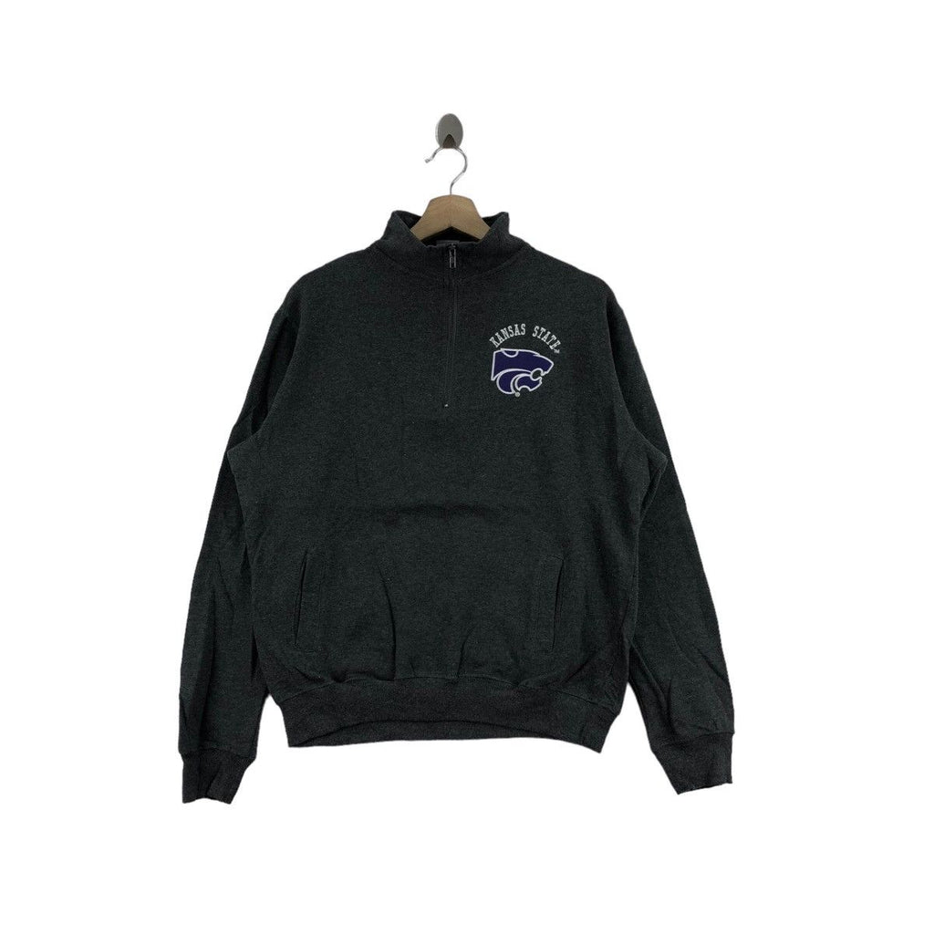 Vintage KANSAS STATE UNIVERSITY HALF ZIPPER Sweatshirt Sweater Pullover Jumper