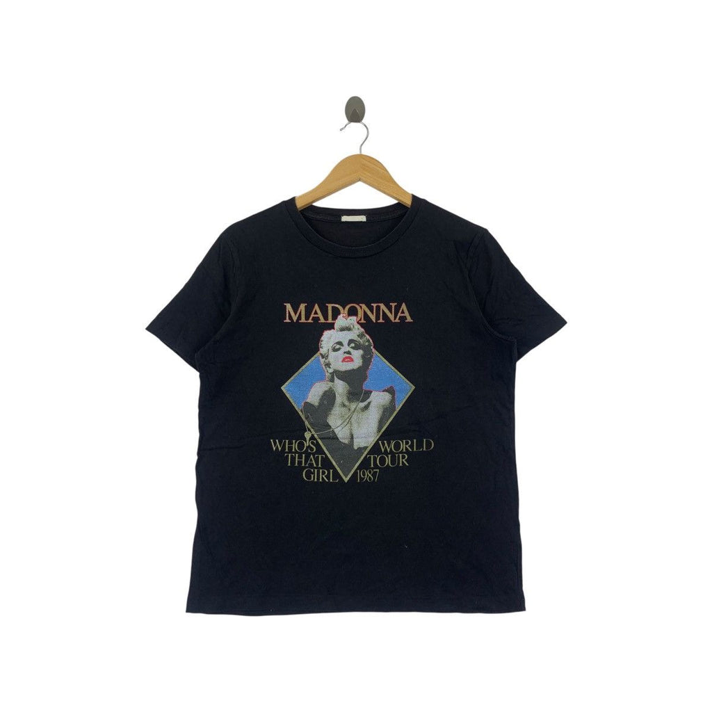 GU x MADONNA Who’s That Girl World Tour 1987 Tee Shirt Top Solo Artist Singer