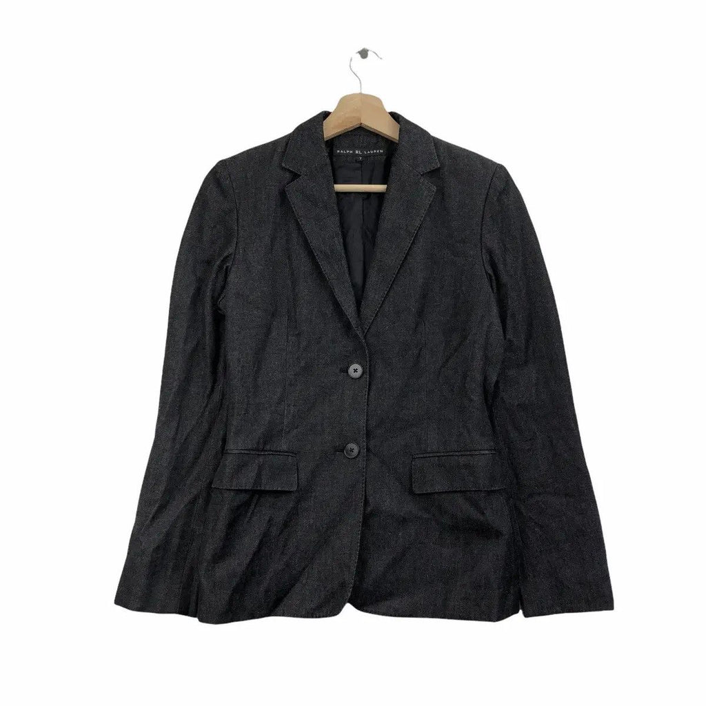 Vintage POLO RALPH LAUREN 2 Button Cotton Blazer Sport Coat Suit Formal Meeting