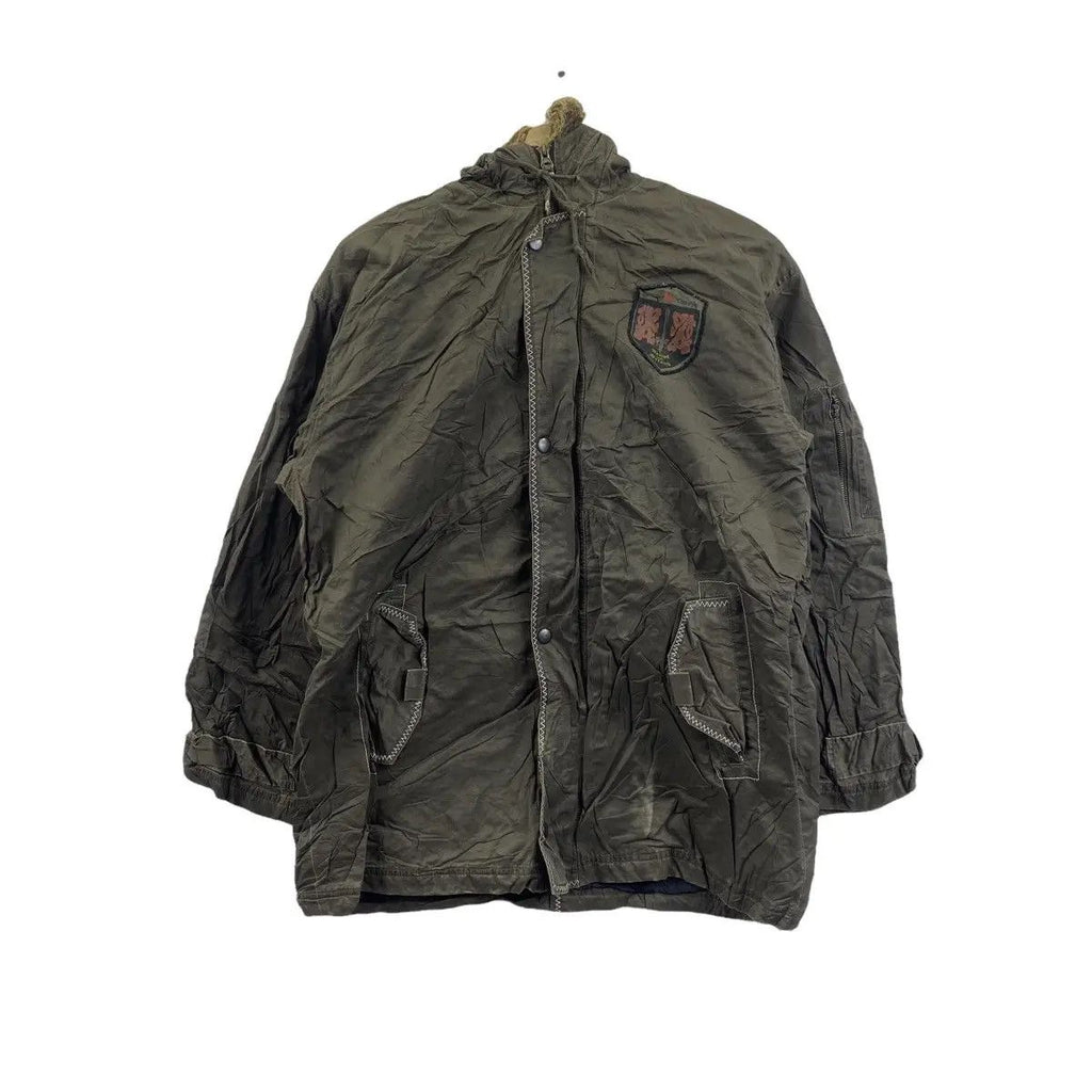 Vintage HIROKO KOSHINO LONDON Military Army Parka Jacket Hoodie Sweater Windbreaker