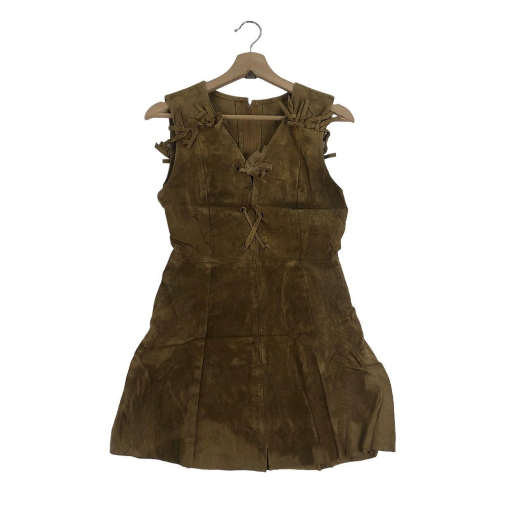 Vintage 80’ SUEDE REAL LEATHER Rebel Rockabilly Dress Vest Jacket Coat Hand Made