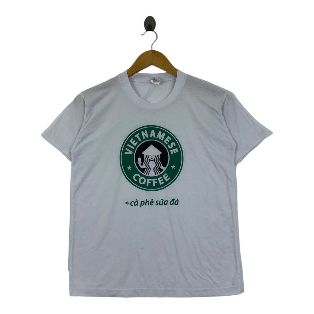 Vintage VIETNAMESE COFFEE Ca Phe Sua Da Tee Shirt Top Roasted Beans
