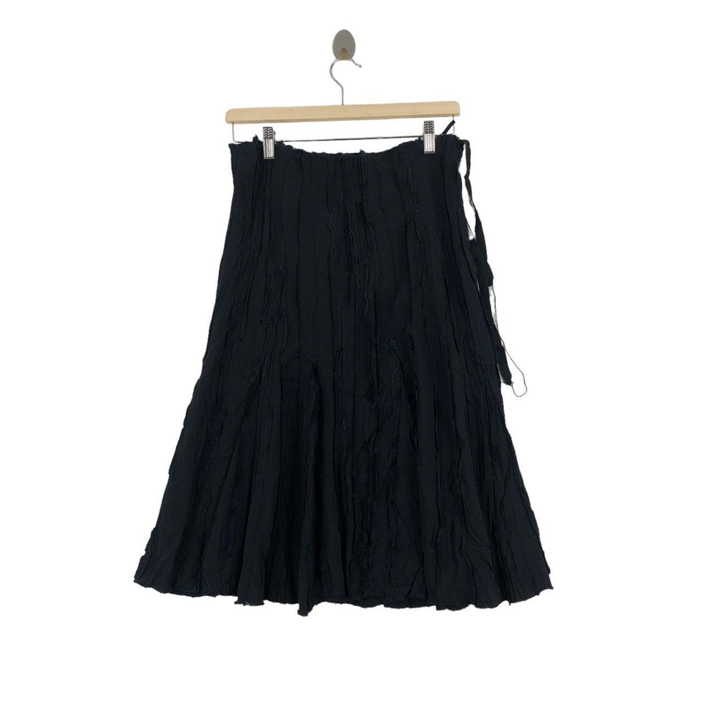 Vintage PRADA ITALY Brand Pleated Long Black Skirt