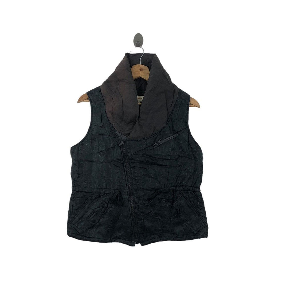 Vintage DIESEL ITALY Natural Distress Puffer Vest Jacket Outdoor Windbreaker
