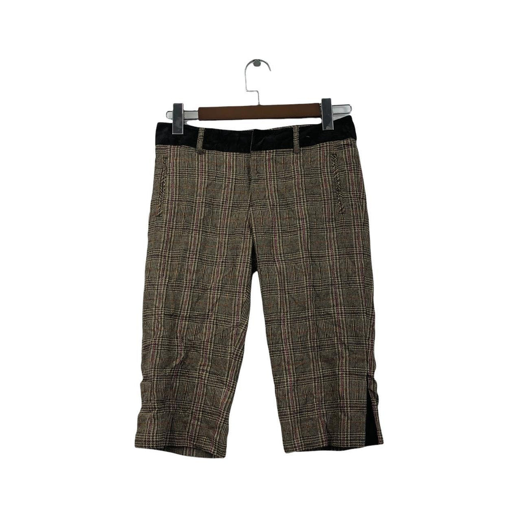 Vintage lNED YOHJI YAMAMOTO Japan 3 Quarter Short Pant Nova Checks Trouser Slack Workwear