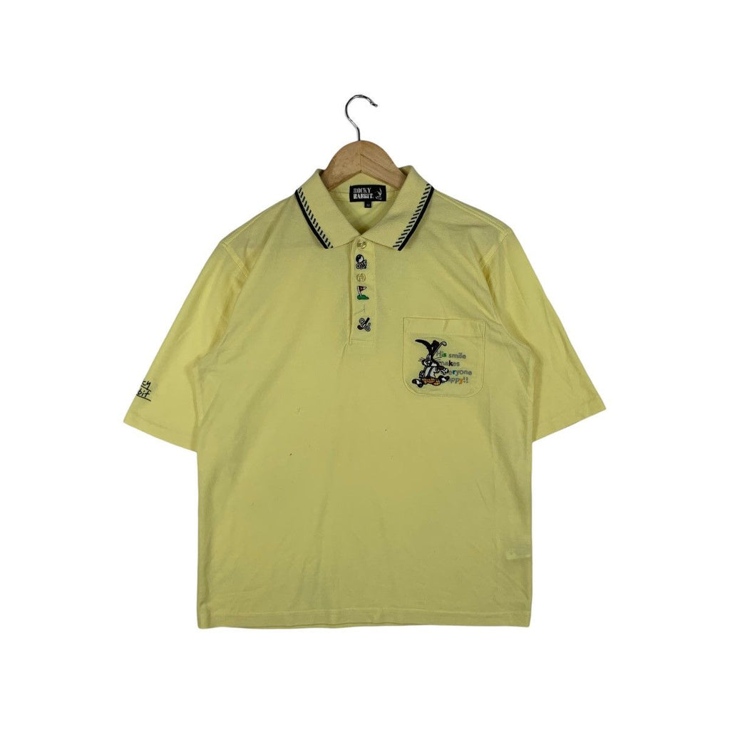 Vintage 90’ ROCKY RABBIT GOLF Embroidered Logo Tee Shirt Top Polo Pocket