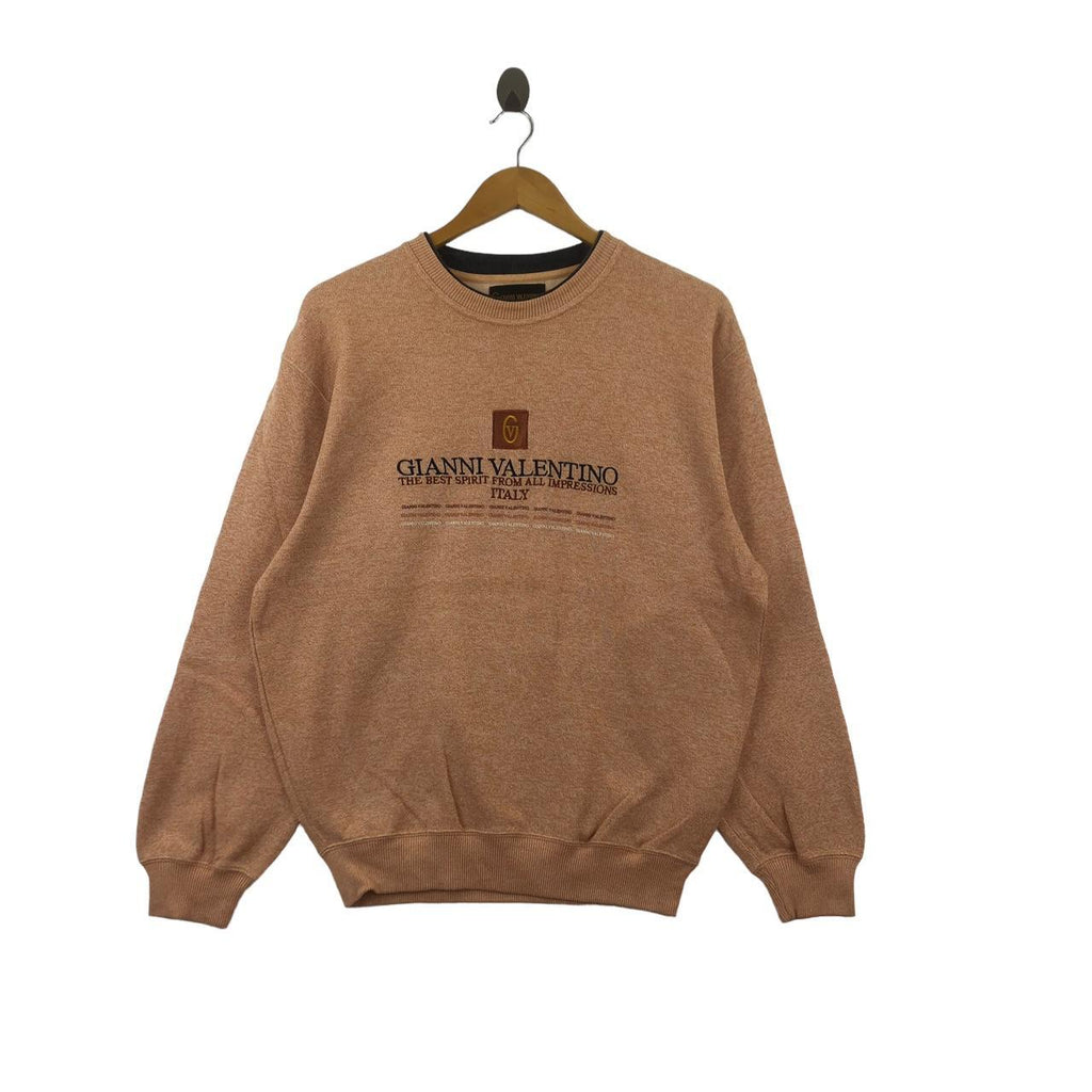 Vintage GIANNI VALENTINO ITALY Spirit Embroidered Sweatshirt Sweater Pullover Jumper