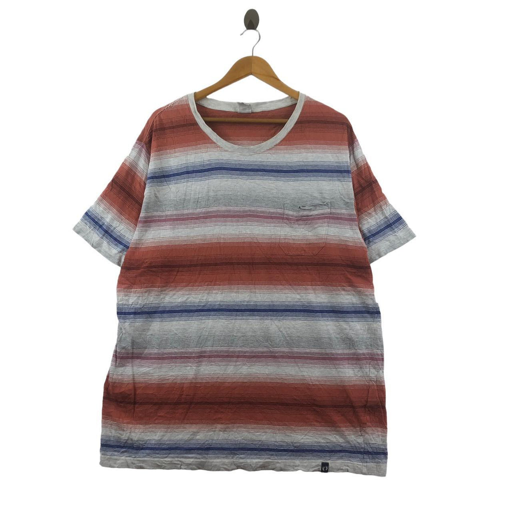 Vintage HANG TEN HAWAII Surf Designs Striped Pocket Tee Shirt Surfing