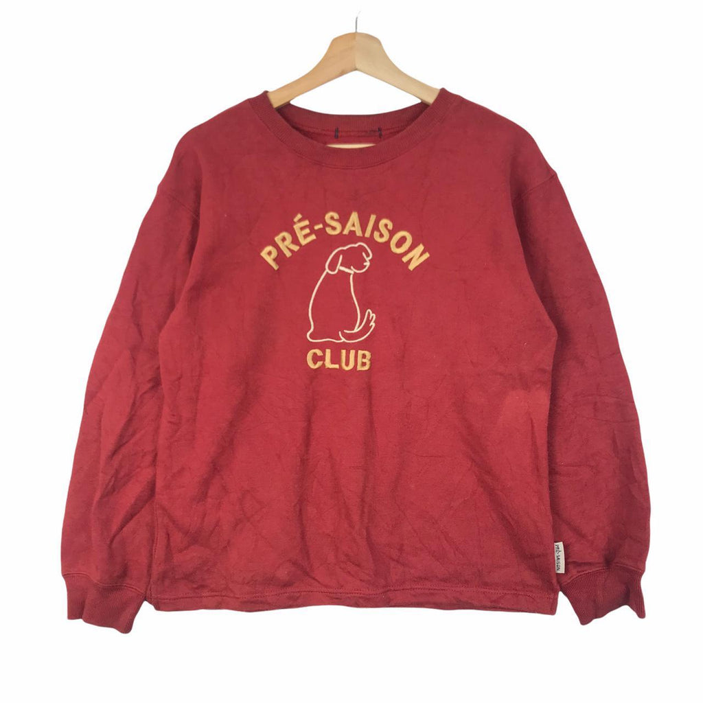 Vtg PRE SAISON CLUB Paris Embroidery Sweatshirt Crewneck Pullover Sweater