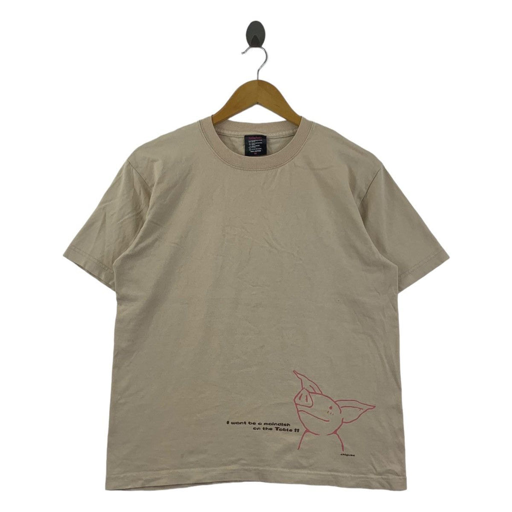 HABU BOX CHIGUSA Pig Cartoon Meal Tee Shirt Top Japan Traditional