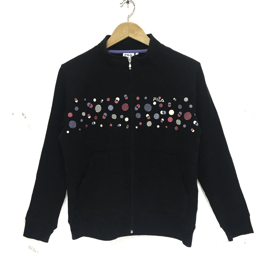 Vintage FILA ITALIA Polka Dot Zipper Sweater Sweatshirt Outdoor Running Gym