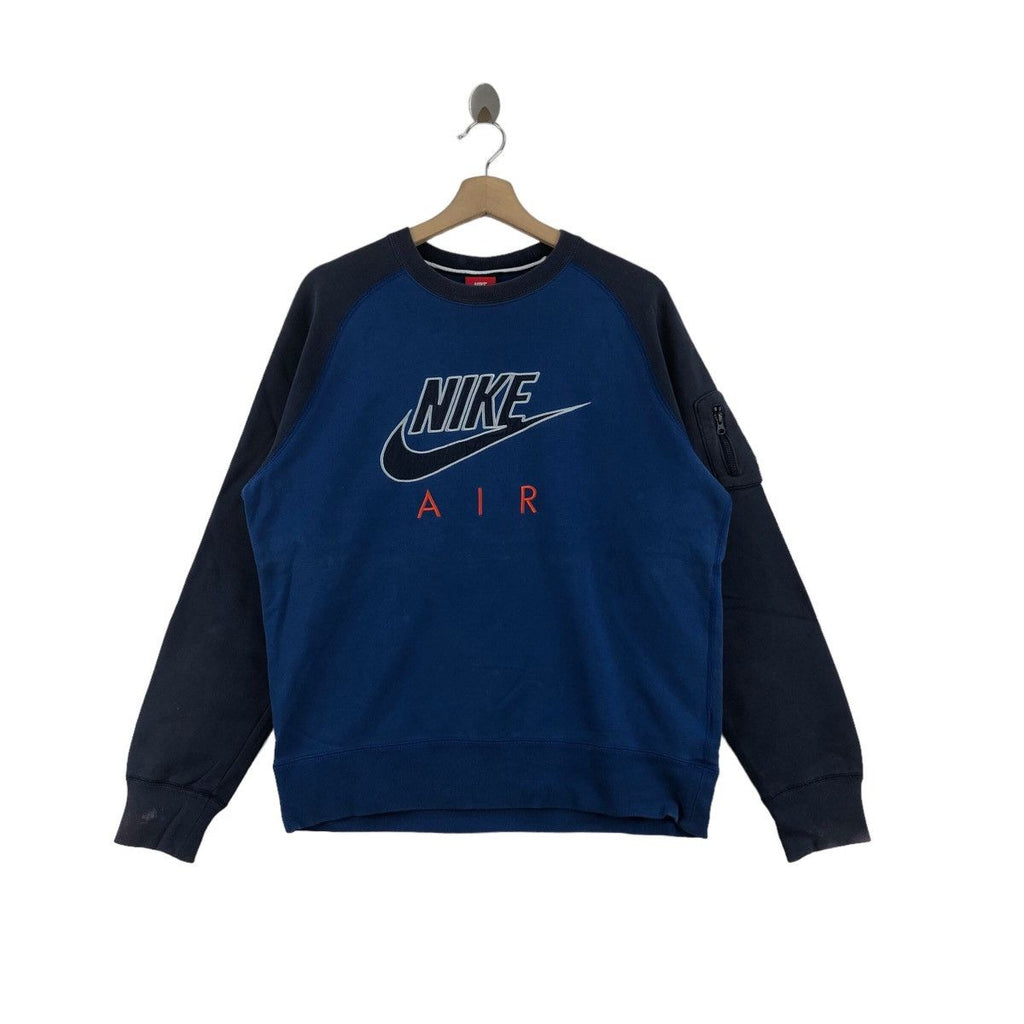 Vintage NIKE AIR SWOOSH Logo Embroidered Raglan Sweatshirt Pullover Sweater Jumper
