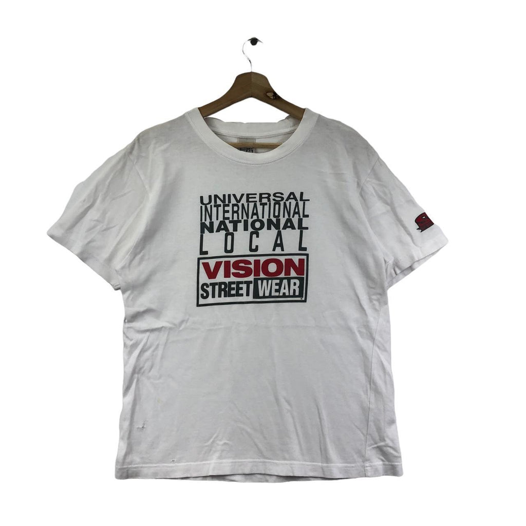 Vtg 90’ VISION STREETWEAR SKATEBOARD Universal Tee Shirt Graphic Artist National