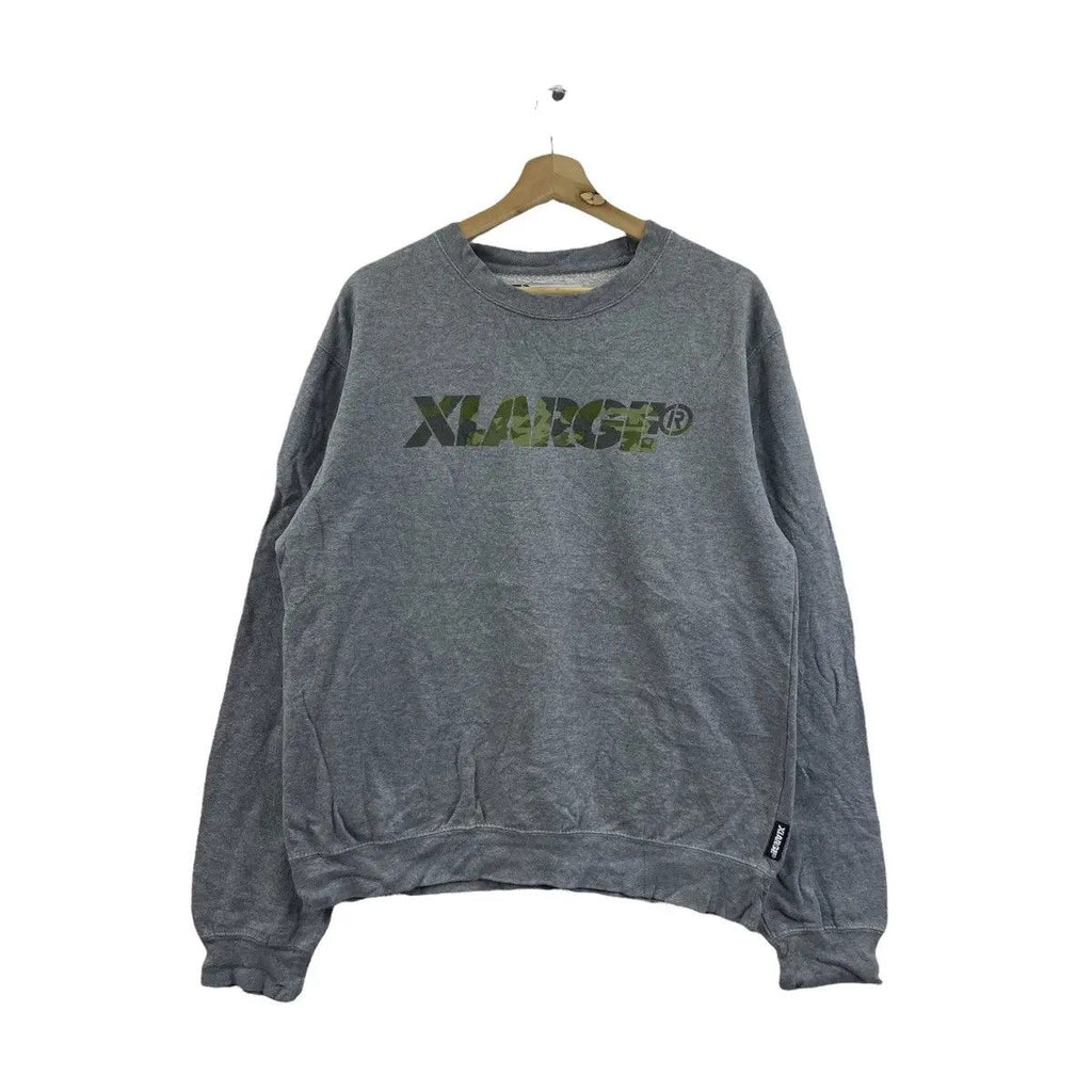 Vintage X-LARGE CLOTHING SKATEBOARD Camo Sweatshirt Sweater Pullover Jumper Skate Graffiti