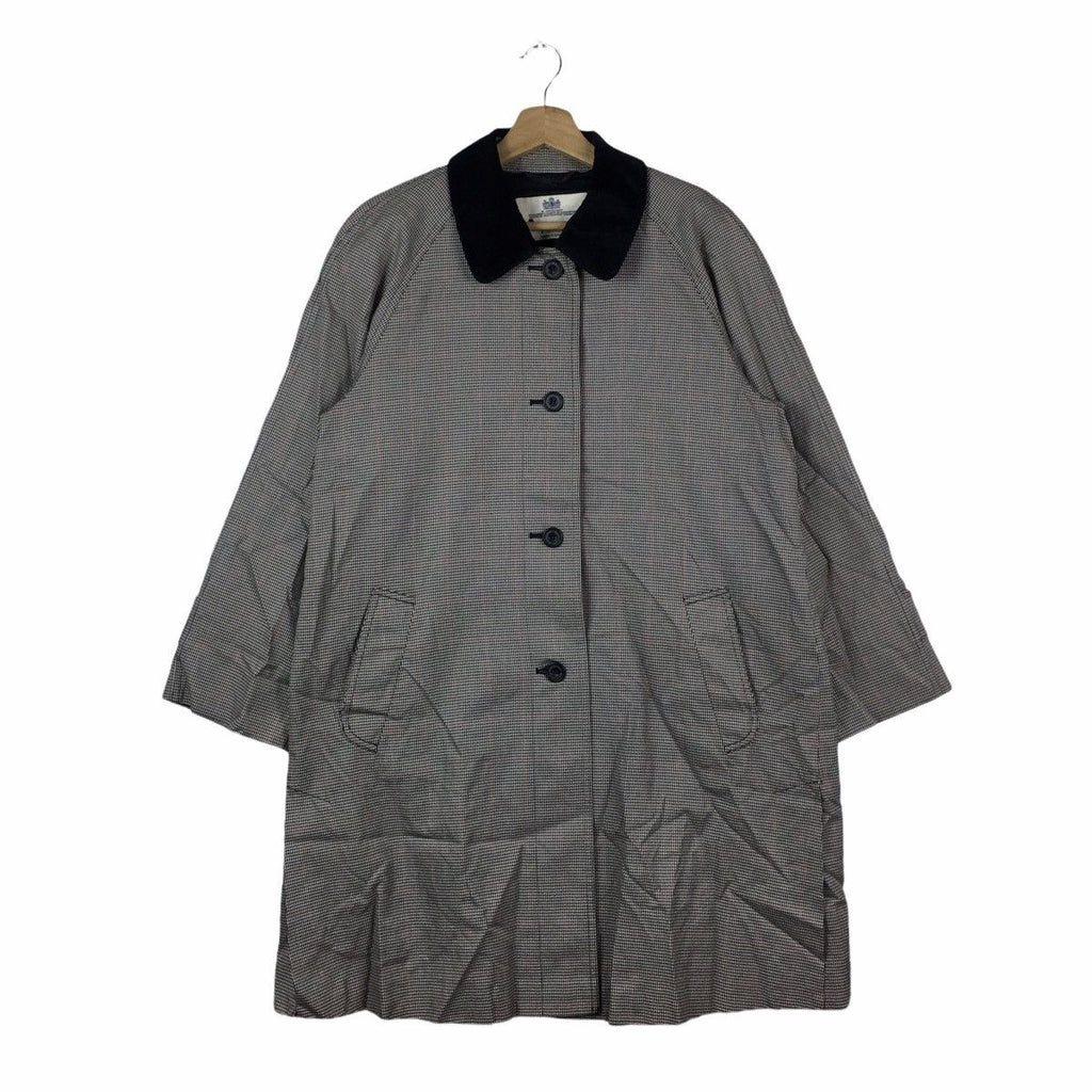 Vintage 90’ AQUASCUTUM LONDON Houndstooth Trench Coat Parka Made In England Jacket